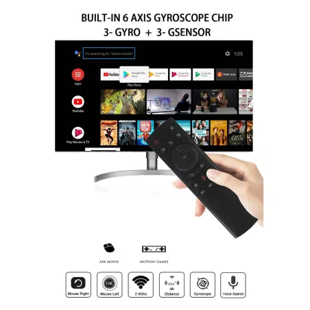 G20S - 2.4G - mouse de ar sem fio - giroscópio - controle de voz - mini teclado - controle remoto para PC Android TV Box