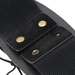 Cinto de retro - fivela larga e cordas - espartilho de couro elástico