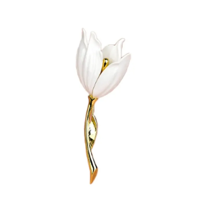White tulip - elegant brooch