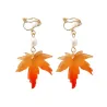 Earrings with maple leaf & pearlEarrings