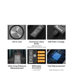 80m - digital laser rangefinder - elektronisk vinkelsensor - USB - vattentät