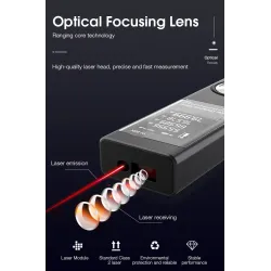80m - diaphragme laser numérique - capteur d'angle électronique - USB - étanche