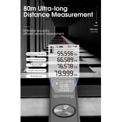 80m - Digitaalinen lasersäteilijä - elektroninen kulma-anturi - USB