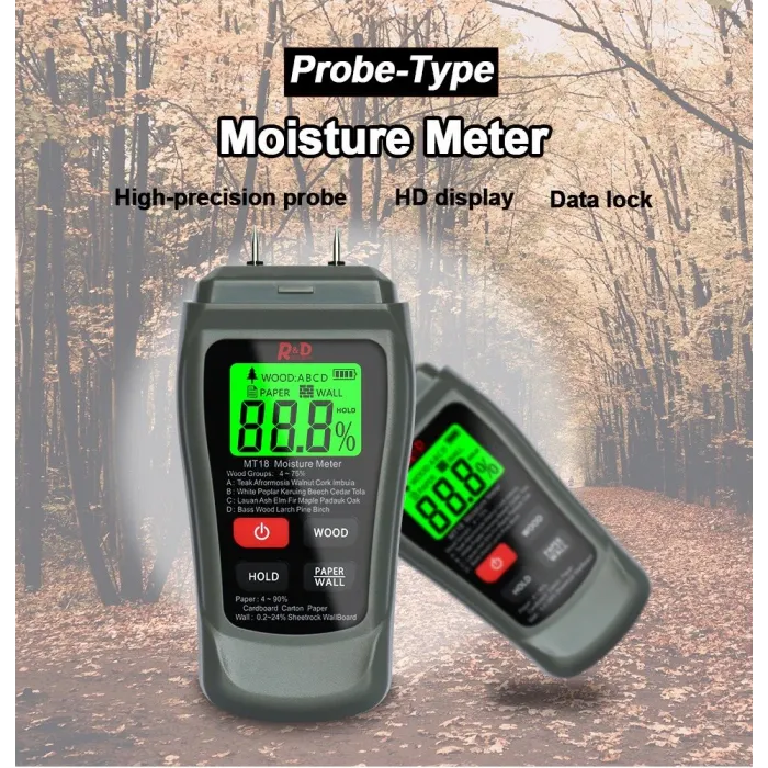 MT-18 - grey - digital tester - wood / paper moisture meter - wall moisture sensor - testerElectronics & Tools