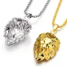 Ciondolo testa di leone - collana d'oro