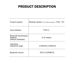 Wireless - Bluetooth - USB-C - adapter - audio receiver - transmitter - converter for Nintendo Switch - PS4 - PC