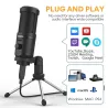 AU-PM461TR - USB mikrofonkondensator - inspelning - online undervisning - möten - live streaming - spel - med stativ