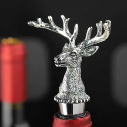 Testa di cervo - tappo bottiglia di vino - lega di zinco