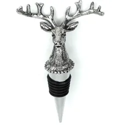 Tête de cerf - bouchon de bouteille de vin - alliage de zinc