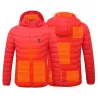 USB heated jacket with hood / zipper - down cotton - unisex