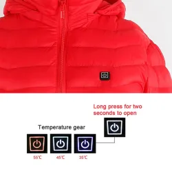 Chaquetaschaqueta climatizada USB con capucha / cremallera - algodón bajo - unisex