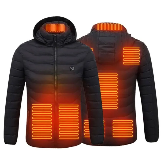 Chaquetaschaqueta climatizada USB con capucha / cremallera - algodón bajo - unisex