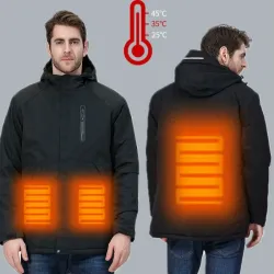 ChaquetasUSB - calentada chaqueta térmica con capucha / cremalleras - impermeable