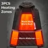 ChaquetasUSB - calentada chaqueta térmica con capucha / cremalleras - impermeable