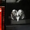 cabeça de carneiro 3D - emblema de metal - autocolante