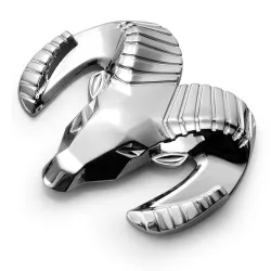 cabeça de carneiro 3D - emblema de metal - autocolante