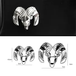 cabeça de carneiro 3D - emblema de metal - autocolante
