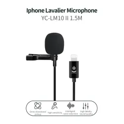 MicrófonosYC-LM10 II - 1,5m - 3m - 6m - micrófono profesional Lavalier - cable para iPhone