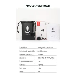 MicrófonosYC-LM10 II - 1,5m - 3m - 6m - micrófono profesional Lavalier - cable para iPhone