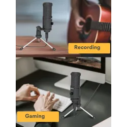 AU-PM461TR - condenseur de microphone USB - enregistrement - enseignement en ligne - réunions - streaming en direct - jeu - avec