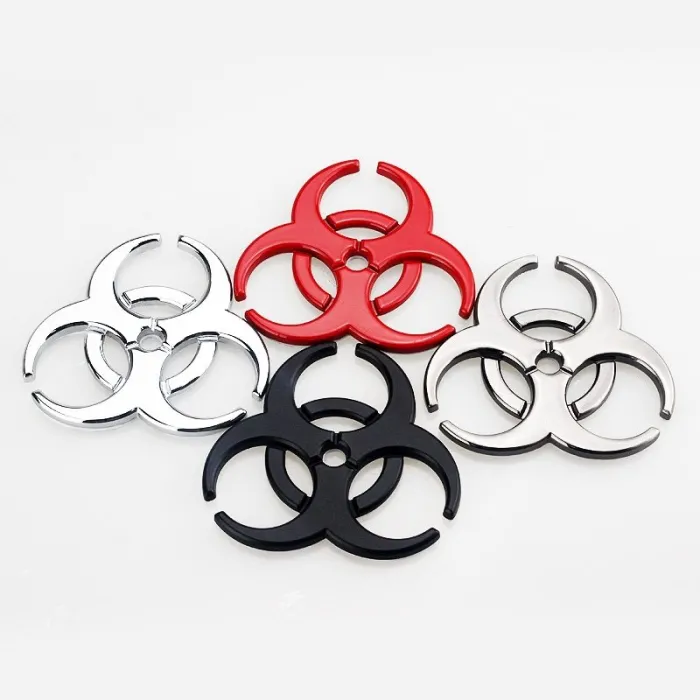 3D biohazard - metalowy emblemat - naklejka na samochódNaklejki