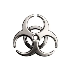 3D biohazard - emblema in metallo - autoadesivo