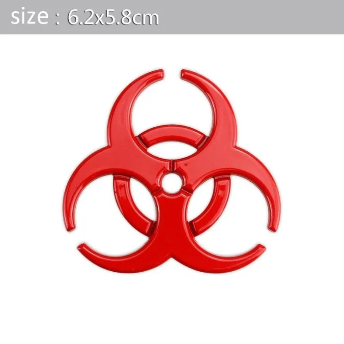 3D biohazard - emblema in metallo - autoadesivo