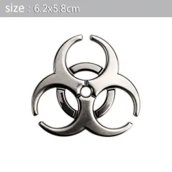 3D biohazard - metal emblem - car sticker