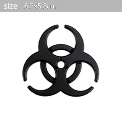 3D biohazard - emblème métallique - autocollant