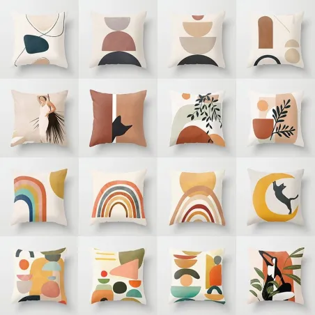 Design abstrait imprimé - housse de coussin - polyester - 40 * 40cm - 45 * 45cm