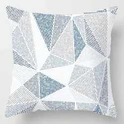 Projeto geométrico azul - capa de almofada - poliéster - 45 * 45cm
