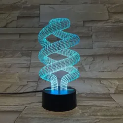 ampoule 3D en spirale - RGB - LED - USB - lampe de nuit
