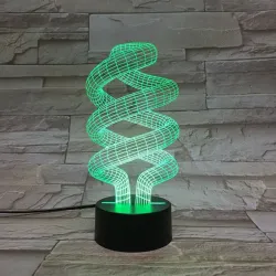 ampoule 3D en spirale - RGB - LED - USB - lampe de nuit