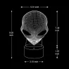 3D-aliens huvud - touch control - RGB - LED - USB - nattlampa