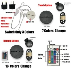 3D-aliens huvud - touch control - RGB - LED - USB - nattlampa