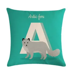 Eläinten aakkoset Cushion cover puuvillaa 45 cm