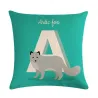 Alphabet animal - housse de coussin - coton - 45 * 45cm