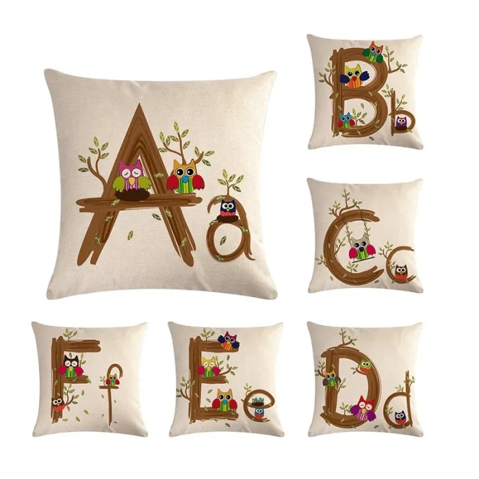 Alphabet pour enfants - housse de coussin - coton - 45 * 45cm