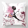 Fata di fiori rosa - copertura cuscino - cotone - 45 * 45cm