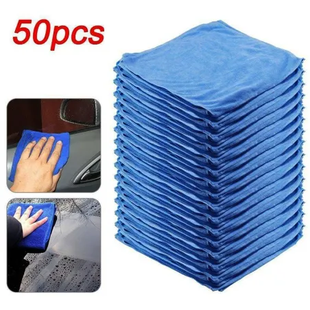Serviette de lavage de voiture - anti-scratch - séchage rapide - microfibre - 50 pièces