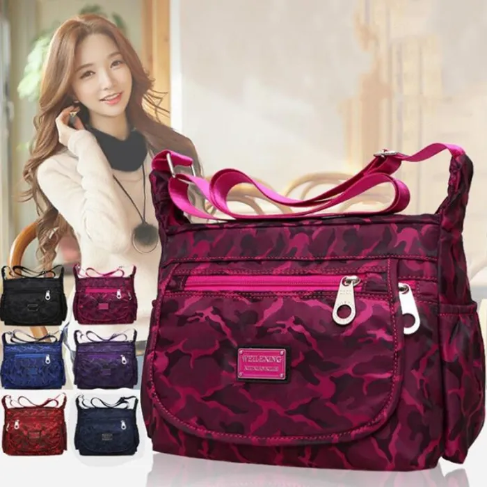 Elegant nylon shoulder bag - waterproof