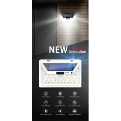 LED solljus - utomhus - rörelsesensor - vägg - vattentät - 34 LEDS