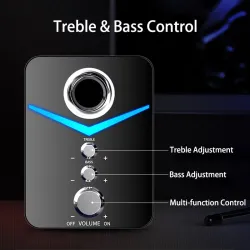 Datorhögtalare - Bluetooth 5.0 - USB - stereo ljud - bas