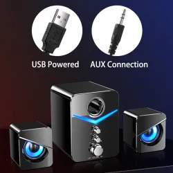 Altavoz BluetoothSet de altavoces de computadora - Bluetooth 5.0 - USB - sonido estéreo - bajo