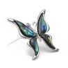 Butterfly with a colored shell - a metal brooch