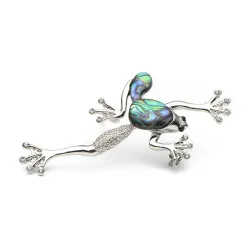 Kristall groda - med skal - vintage brooch