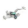 Crystal frog - with shell - vintage brooch