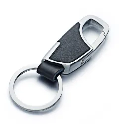 Chaveiro de couro - com anel chave