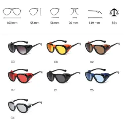 Gafas de solGafas de sol esteampunk - con tonos laterales de cuero - UV400 - unisex