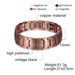 Vintage koppar armband - magnetisk - hälsa - energi - unisex